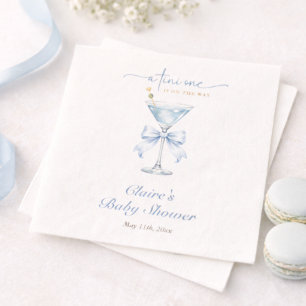A Tini One On The Way Elegant Boy Baby Shower  Napkins
