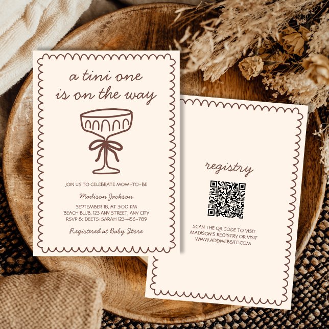 A Tini One On The Way Espresso Martini Baby Shower Invitation (A Tini One On The Way Espresso Martini Baby Shower Invitation)