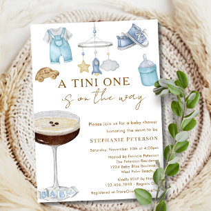 A Tini One On The Way Espresso Martini Baby Shower Invitation
