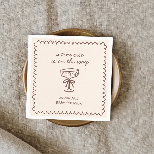 A Tini One On The Way Espresso Martini Baby Shower Napkins (A Tini One On The Way Espresso Martini Baby Shower Napkins)