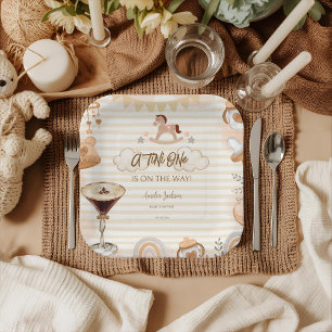 A Tini One On The Way Espresso Martini Baby Shower Paper Plates
