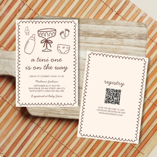 A Tini One On The Way Playful Baby Shower Invitation (A Tini One On The Way Playful Baby Shower Invitation)