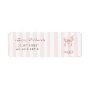A Tini One Pink Stripes Baby Shower Return Address Label
