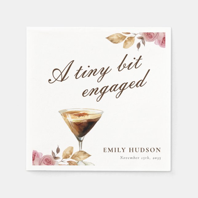 A Tiny Bit Espresso Martini Bridal Shower Napkins (Front)