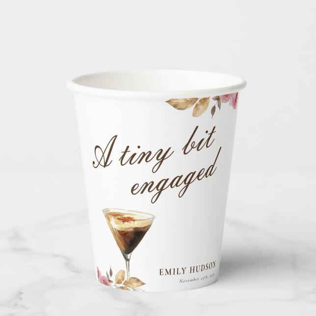 A Tiny Bit Espresso Martini Bridal Shower Paper Cups (Front)