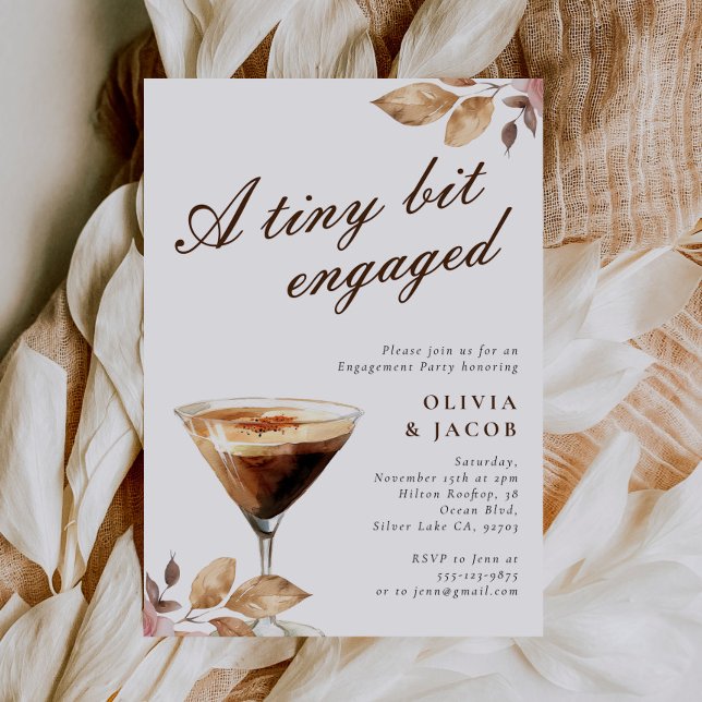 A Tiny Bit Espresso Martini Engagement Party Invitation (Creator Uploaded)