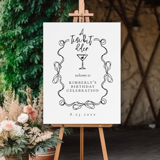 A Tiny Bit Older Black Birthday Party Welcome  Foam Board (Creator Uploaded)