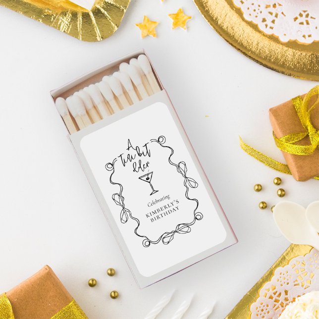 A Tiny Bit Older Chic Martini Birthday Party  Matchboxes (Creator Uploaded)