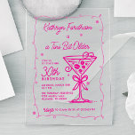 A Tiny Bit Older Espresso Martini 30th Birthday Acrylic Invitations<br><div class="desc">Whimsical and feminine,  this espresso martini theme birthday invitation features a large pink doodle martini and frame. All of the text is editable.</div>