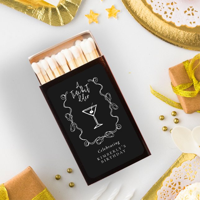 A Tiny Bit Older Martini Black Birthday Party  Matchboxes (Creator Uploaded)