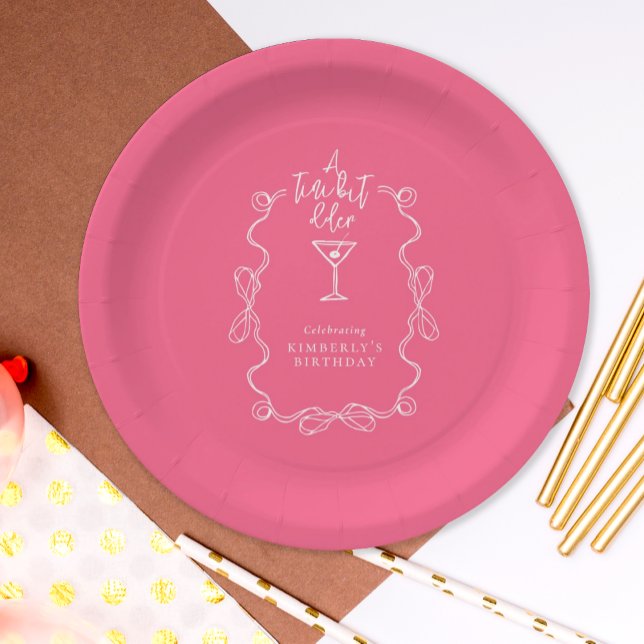 A Tiny Bit Older Pink Cocktail Birthday Party  Paper Plates (Creator Uploaded)