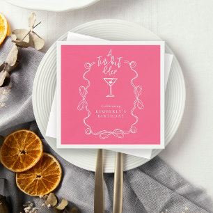 A Tiny Bit Older Pink Hand Drawn Birthday Party Napkins