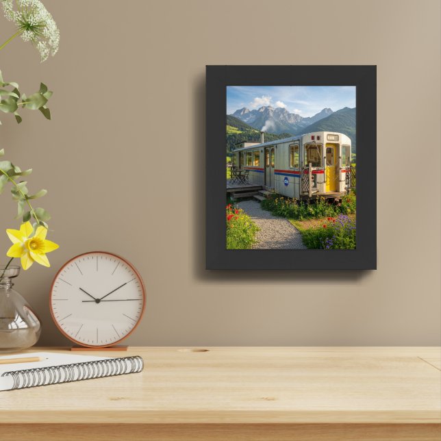 A tiny home made out of a Chicago subway  Framed Art (Table Top)