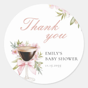 A Tiny One Espresso Martini Baby Shower Classic Round Sticker