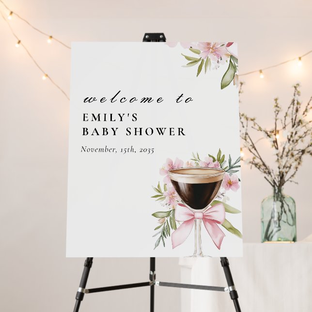 A Tiny One Espresso Martini Baby Shower Foam Board (In Situ (Stand))