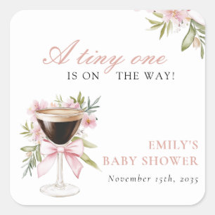 A Tiny One Espresso Martini Baby Shower Square Sticker