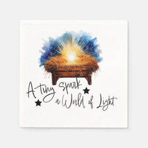A tiny spark a world of Light manger christmas Napkins