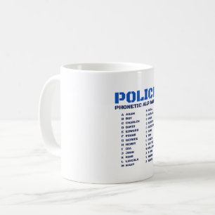 A to Z Alphabet Police Phonetic Dictionary Coffee Mug