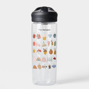 A to Z Alphabet with Pictures Kids Water Bottle