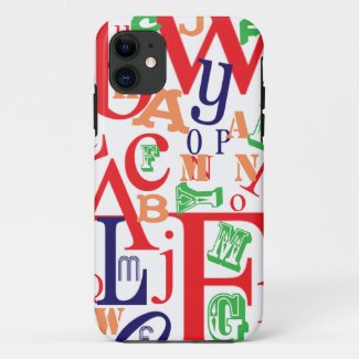 A to Z  Author Reader Typography iPhone Case