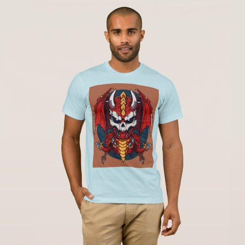 A TO Z design for outfit with Fierce Dragon Skull T_Shirt