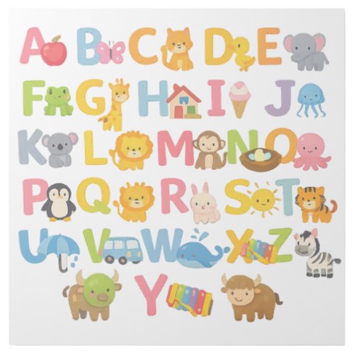 A to Z Nursery Alphabet Wall Art
