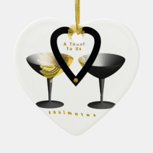 "A Toast for For Soulmates"* Ceramic Ornament