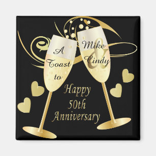 A Toast to a 50th Anniversary DIY Text Magnet