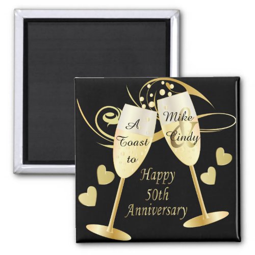 A Toast to a 50th Anniversary  DIY Text Magnet