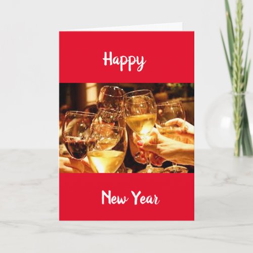 A TOAST TO A HAPPY NEW YEAR HOLIDAY CARD