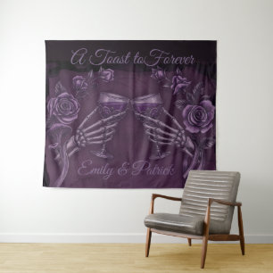 A Toast to Forever, Plum Gothic Wedding Backdrop