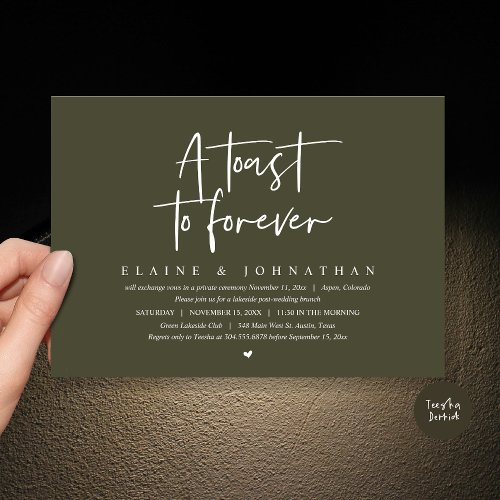 A Toast To Forever Wedding Elopement Brunch Party Invitation