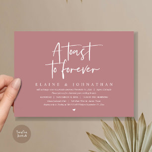 A Toast To Forever, Wedding Elopement Brunch Party Invitation