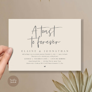 A Toast To Forever, Wedding Elopement Brunch Party Invitation