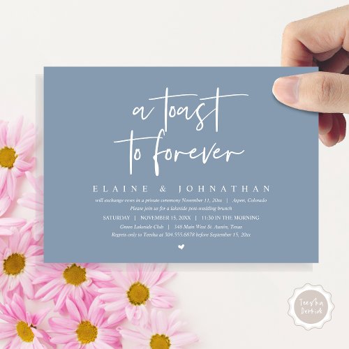 A Toast To Forever Wedding Elopement Brunch Party Invitation