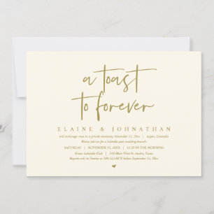 A Toast To Forever, Wedding Elopement Brunch Party Invitation