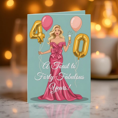 A Toast to Forty Fabulous Years Champagne Balloons
