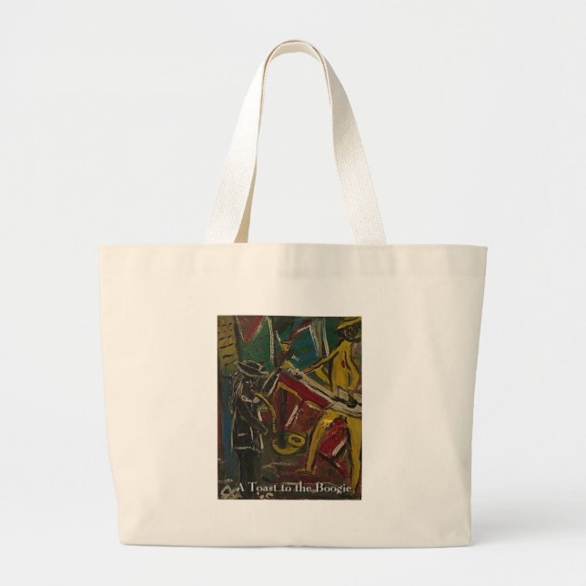a toast to the boogie large tote bag (Front)
