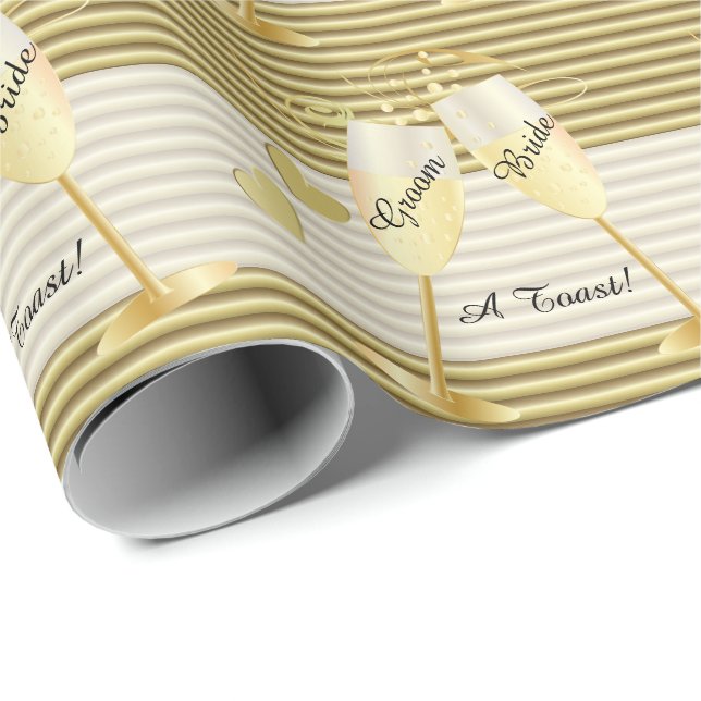 A Toast to the Bride and Groom Wedding | DIY Text Wrapping Paper (Roll Corner)