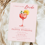 A Toast To The Bride Pink and Red Bridal Shower Postcard<br><div class="desc">Toast to the bride-to-be with cocktail-themed bridal shower invitations. Customize the invitation with your details to make it your own!</div>