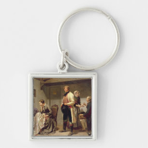 A toast to the engaged couple keychain