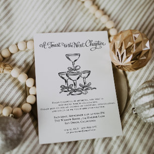 A Toast to the Next Chapter   Elegant Retirement  Invitation