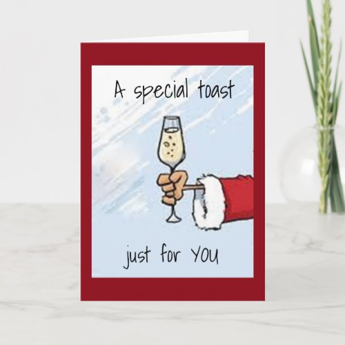 A TOAST TO YOU ON YOUR CHRISTMAS BIRTHDAY HOLIDAY CARD