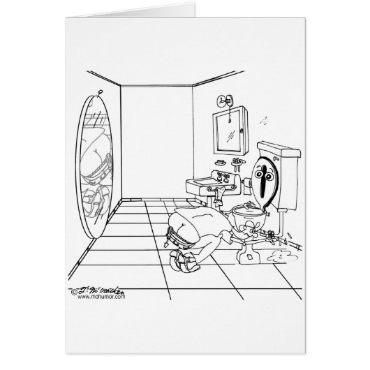 A Toilet Embarrassed by a Butt Crack Cards (Front)