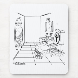 A Toilet Embarrassed by a Butt Crack Mouse Pad