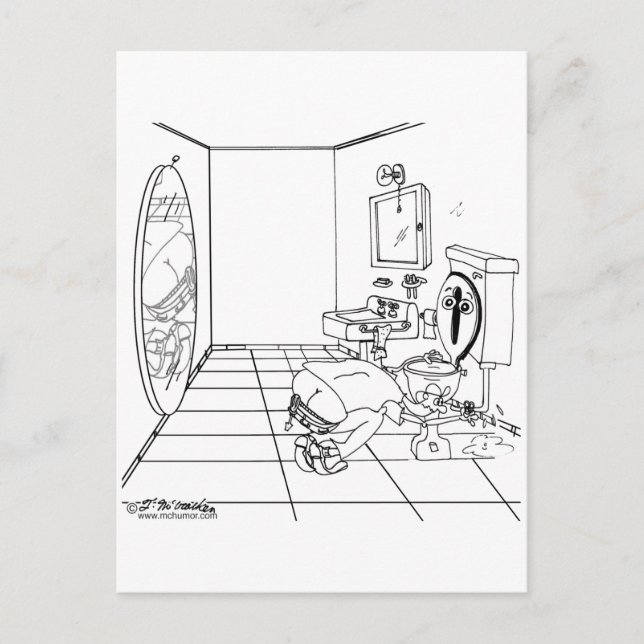 A Toilet Embarrassed by a Butt Crack Postcard (Front)