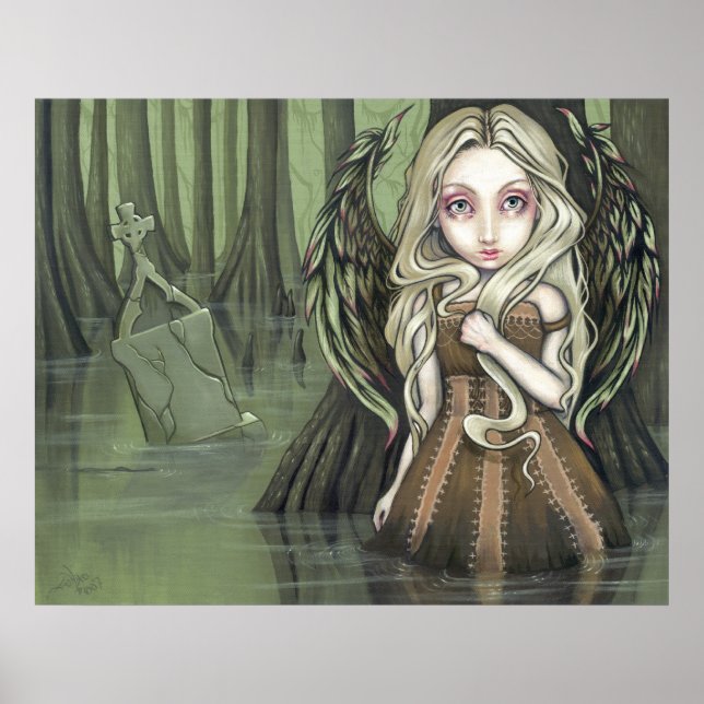 A Tomb in the Swamp gothic angel Art Print (Front)