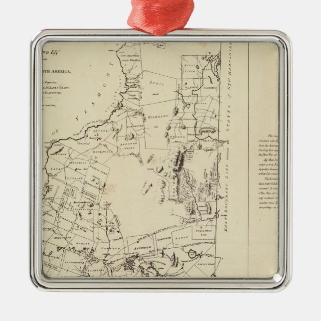 A Topographical Map Metal Ornament (Front)