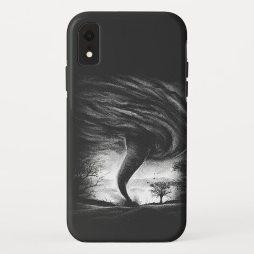 a tornado on a road in realistic style iPhone XR case