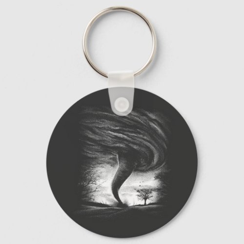a tornado on a road in realistic style keychain